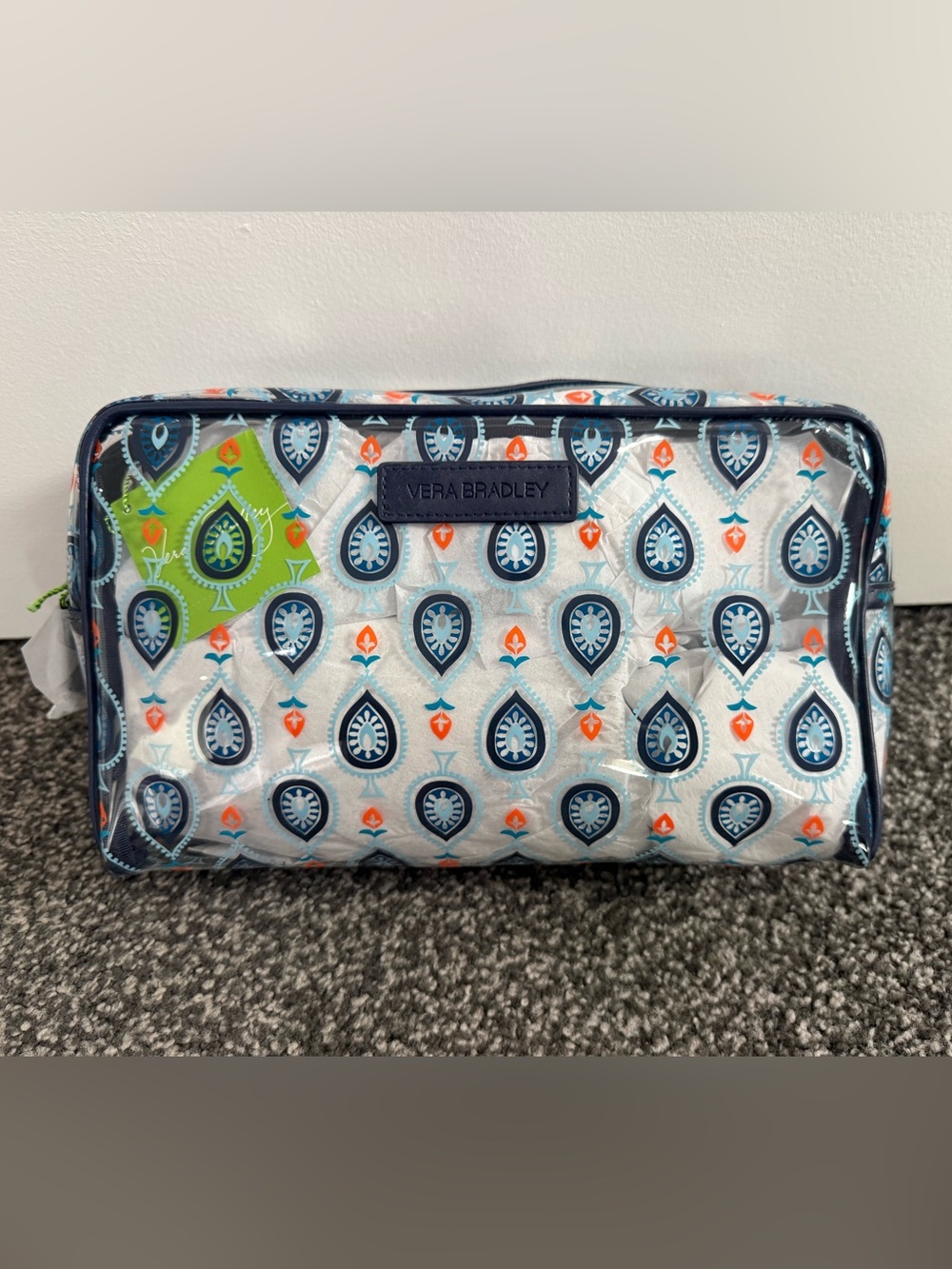 Vera Bradley Large Clear Cosmetic bag in Marrakesh Motifs- BNWT